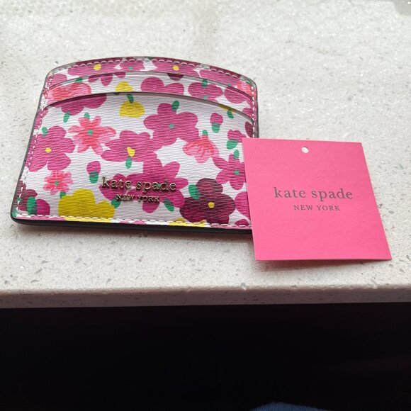 Kate Spade Marker Floral White Card Holder - Picture 4 of 5
